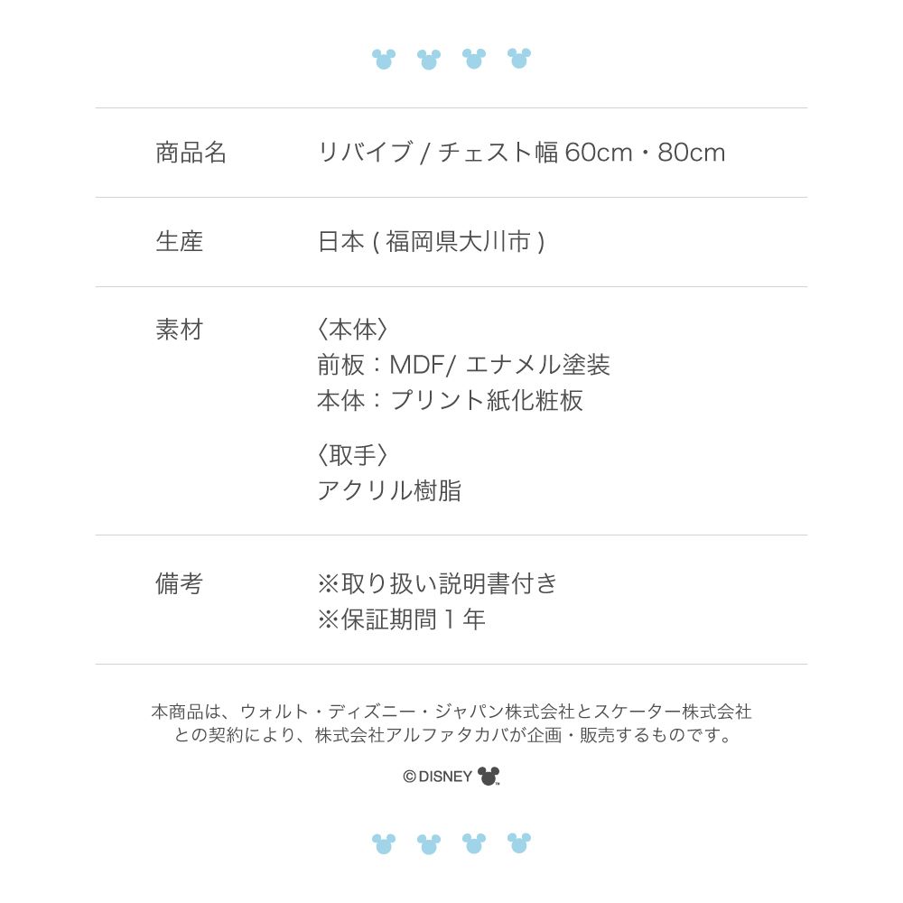 60cm幅4段 リバイブ（ブルー） チェスト タンス　ネット限定