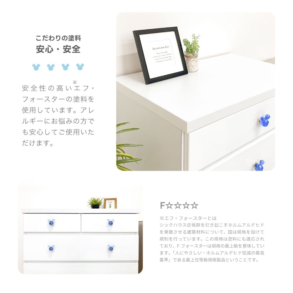 60cm幅4段 リバイブ（ブルー） チェスト タンス　ネット限定