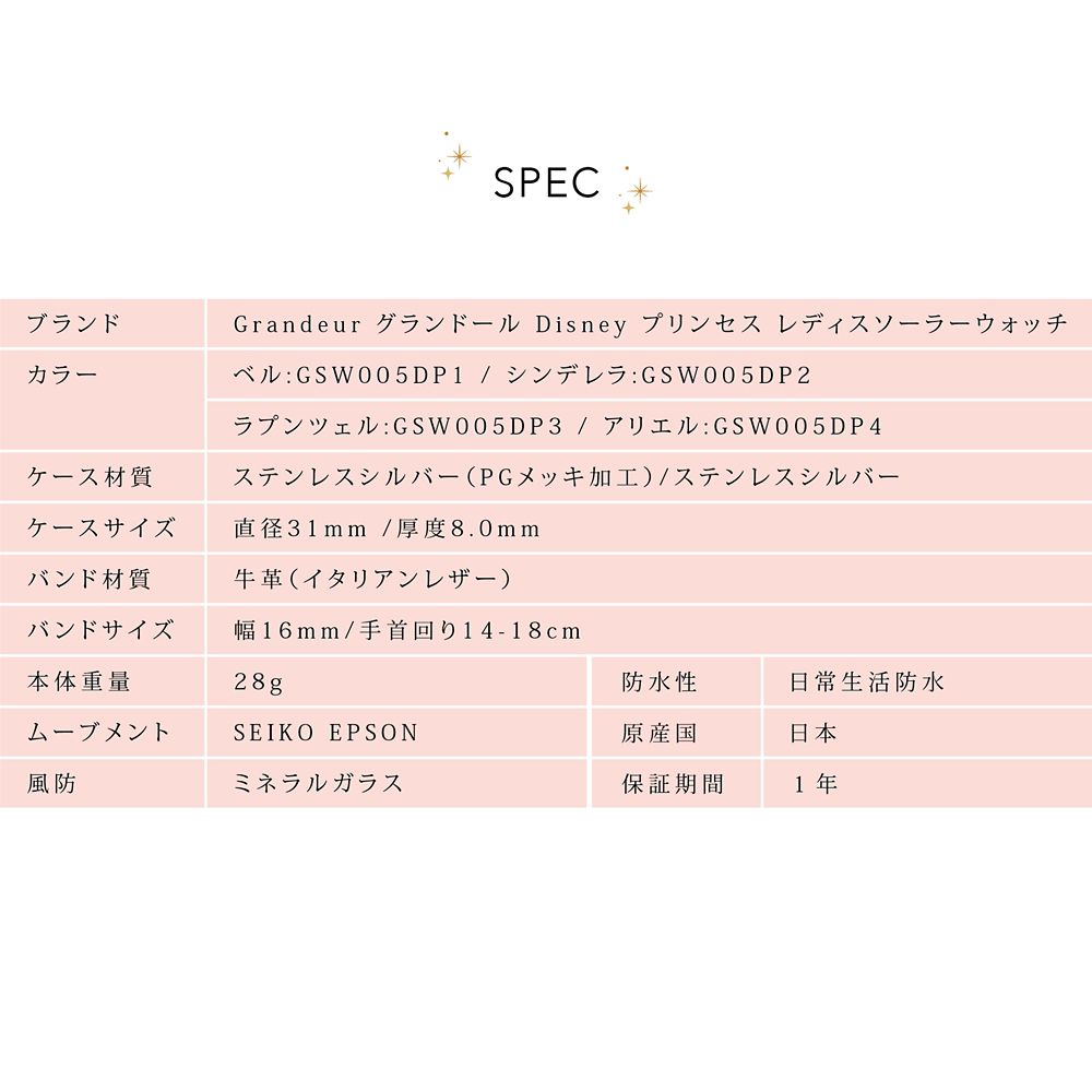 グランドール Disney プリンセス レディスソーラーウォッチ ラプンツェル GSW005DP3