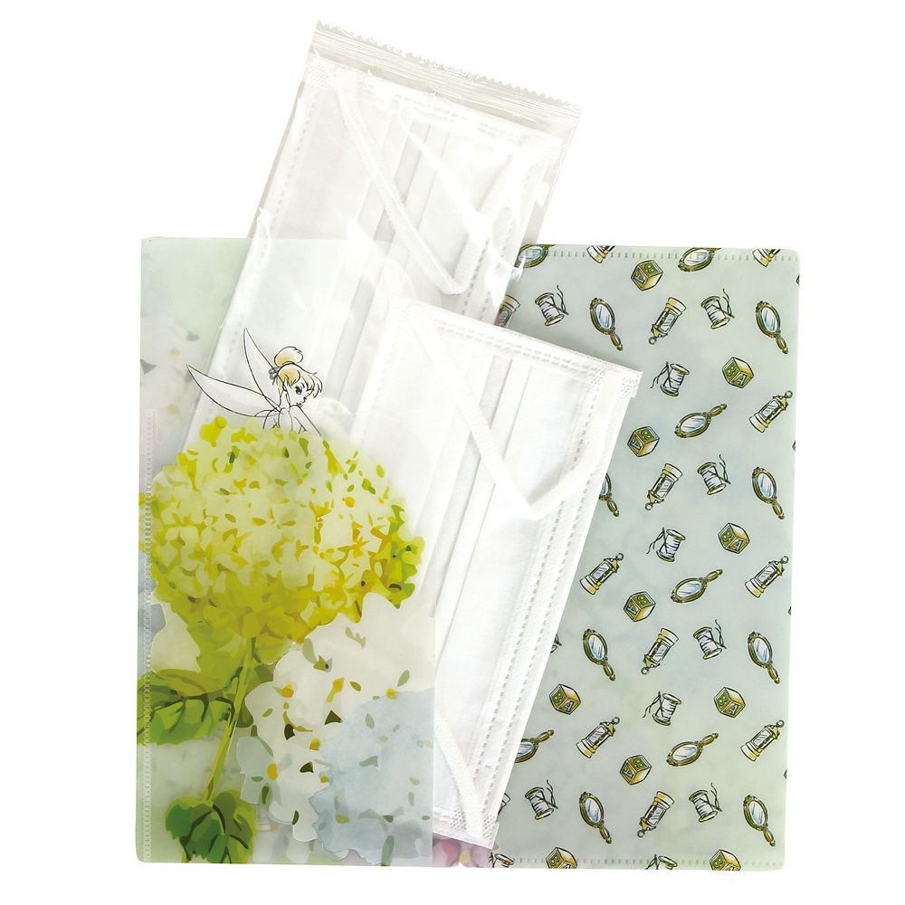 マスクケース(3ポケットタイプ)　あじさいとティンカーベル