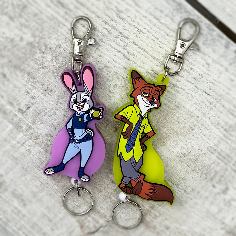 ズートピア/ニック・ワイルド　ラバーリールキーホルダー