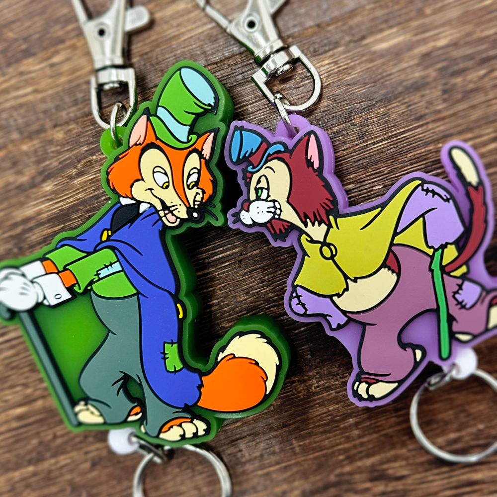 ピノキオ/ギデオン　ラバーリールキーホルダー