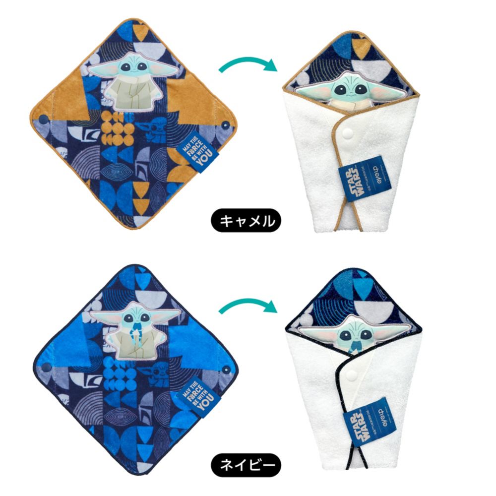 STAR WARS グローグー おくるみハンカチ（キャメル）