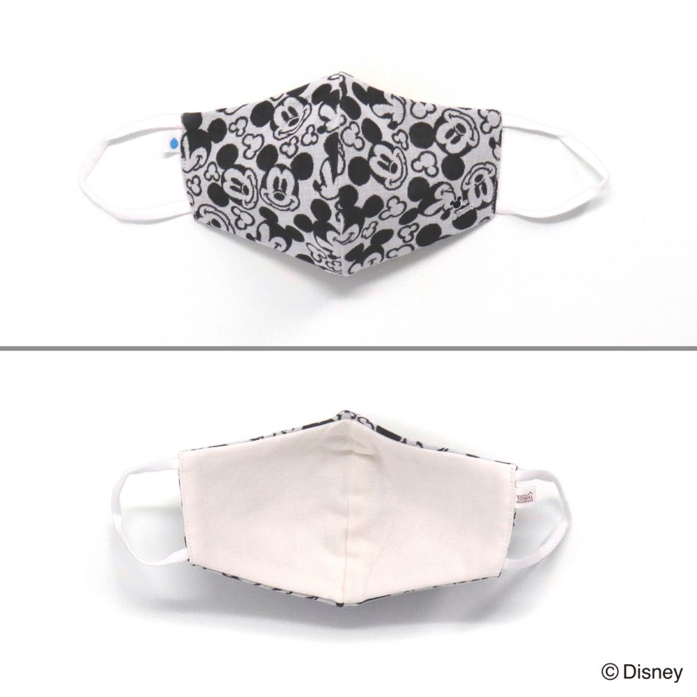 防御フィルター入りガーゼマスク　フェイス　小さめサイズ(1枚入り) ミッキー 38-9057120-BK