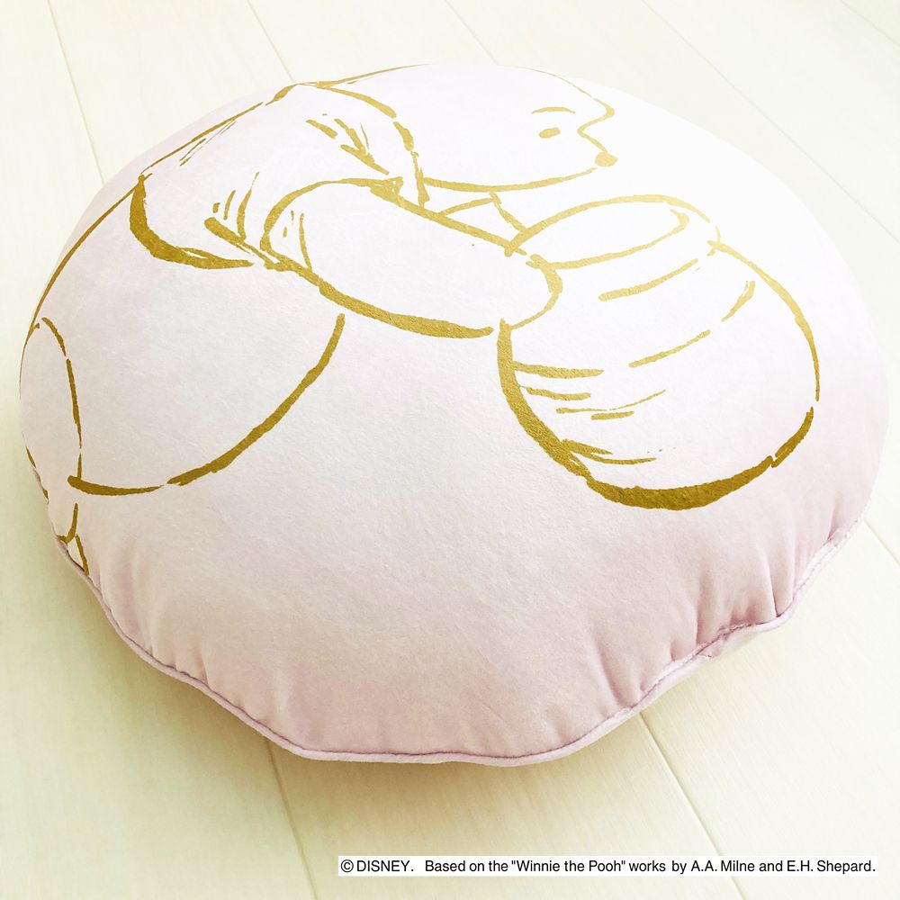 プー　ラウンドクッションパステルピンク