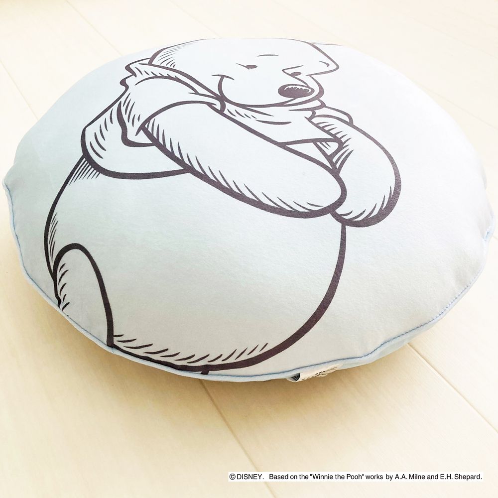 プー　ラウンドクッションパステルブルー
