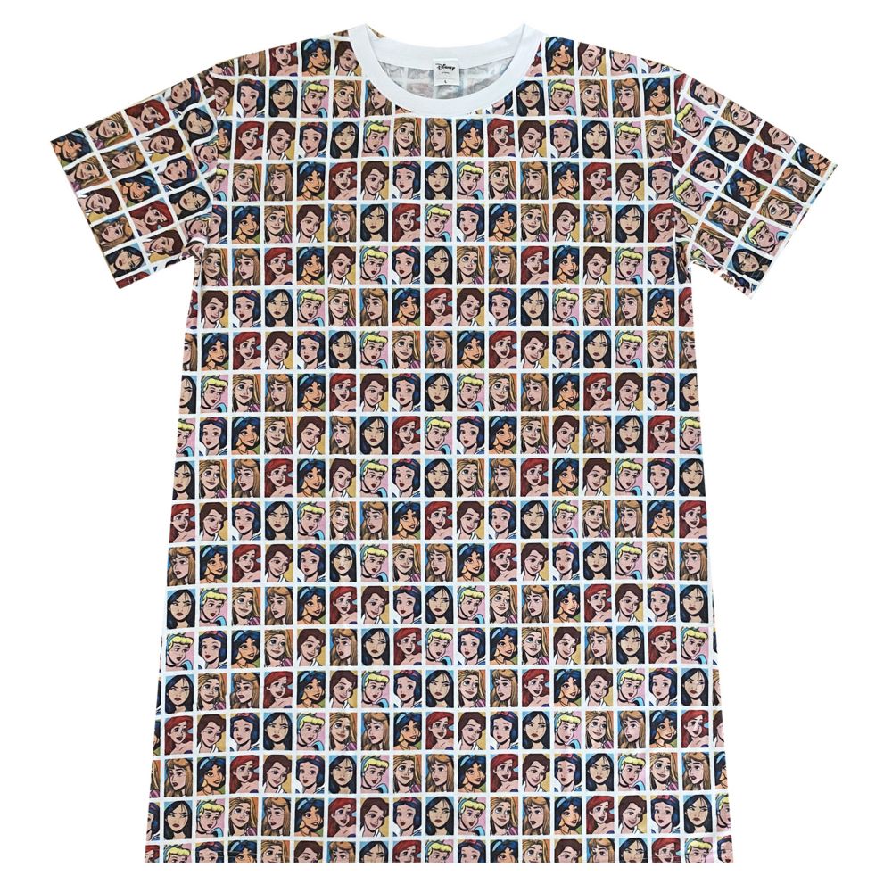 公式 ショップディズニー ディズニー プリンセス フェイス 総柄プリント ロングｔシャツ