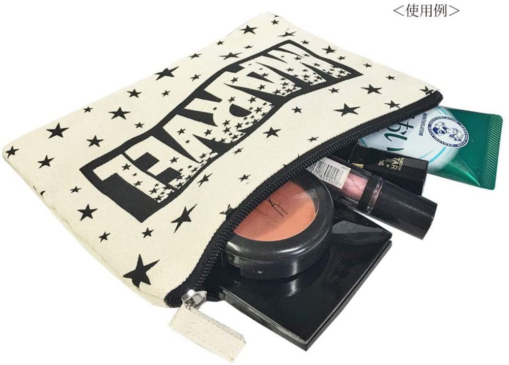 MARVEL マーベル 生成帆布 フラットポーチ / ロゴスターBLK