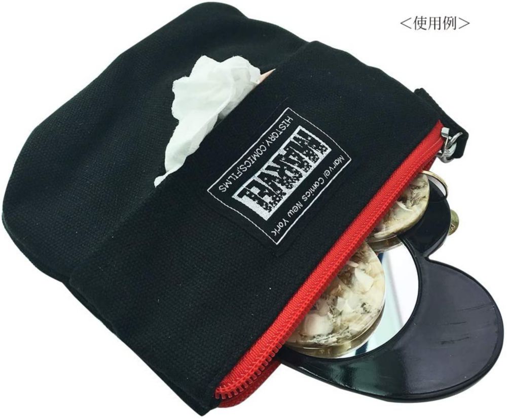 MARVEL マーベル ロゴスター 生成帆布 ティッシュポーチRED