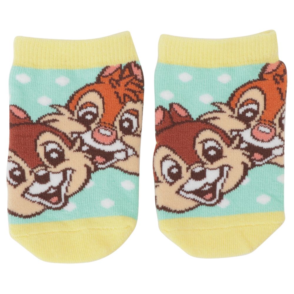 ディズニー ベビーセット (ビブ＆ソックス) チップ＆デール/ドットパターン