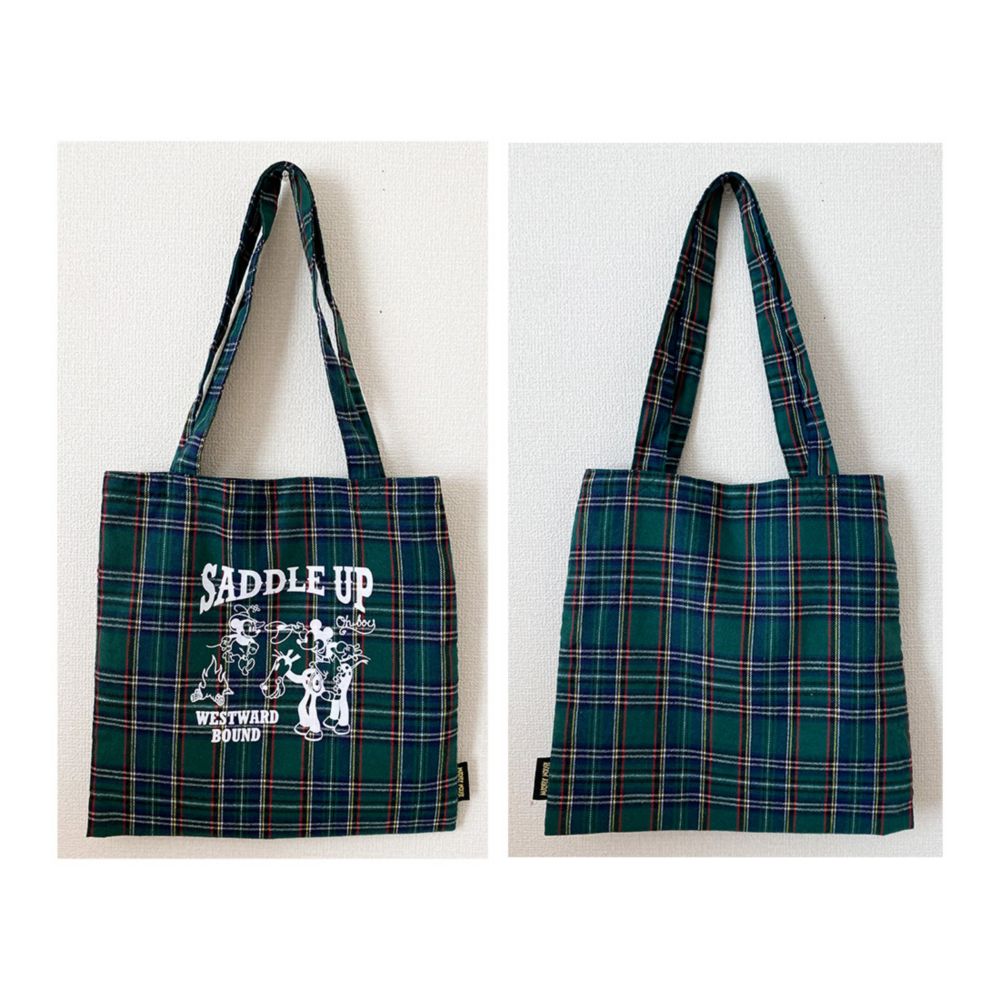 ディズニー タータンチェック トートバッグ / ミッキー＆ミニー サドルアップ