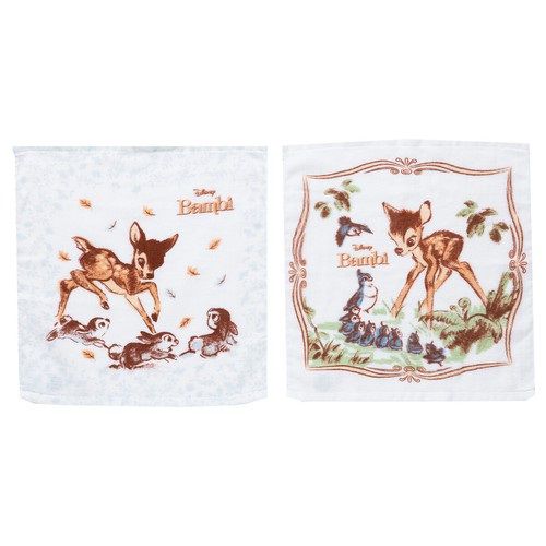 公式 ショップディズニー バンビ 日本製 おはなしガーゼ ハンドタオル 2枚組