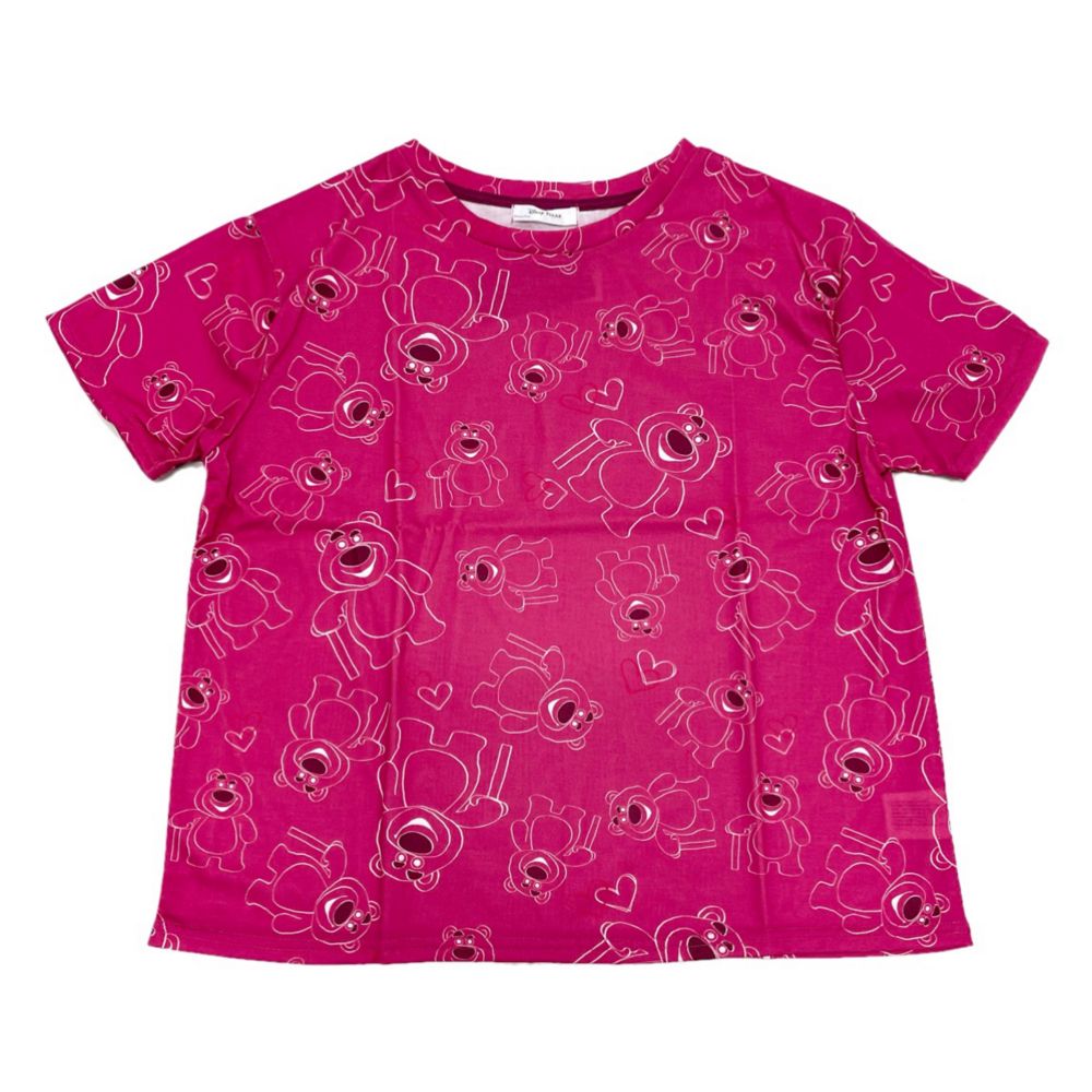 公式 ショップディズニー バッグ付き総柄デザインtシャツ ロッツォ M Pink