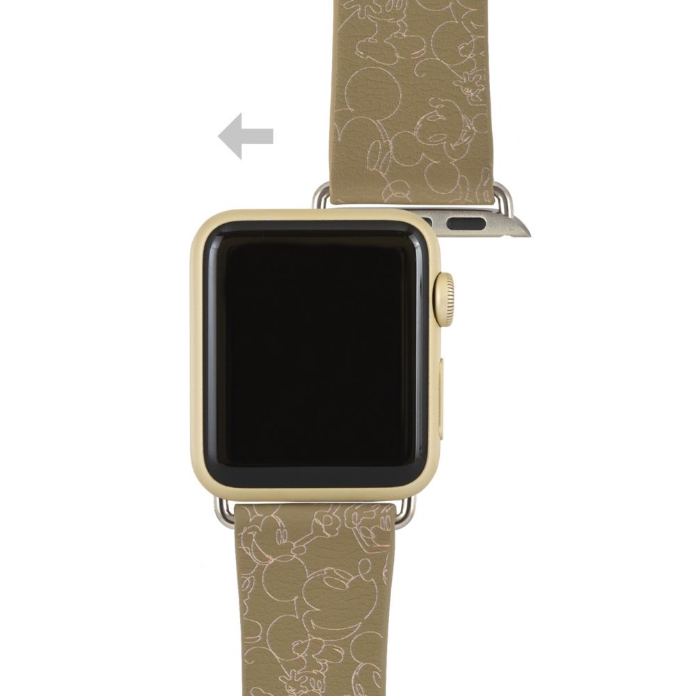 ミッキーマウス Apple Watch 41/40/38mm 対応 レザーバンド DN-990MK