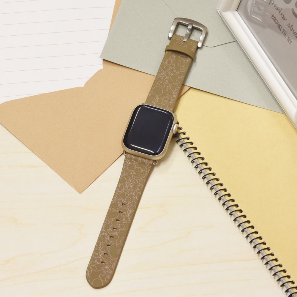 ミッキーマウス Apple Watch 45/44/42mm 対応 レザーバンド DN-991MK