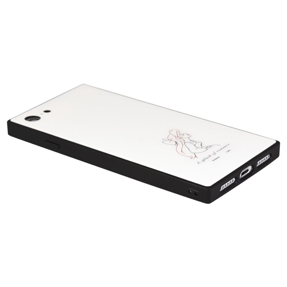 アリエル iPhone 7/8/SE(第2世代)/SE(第3世代) 対応 スクエアガラスケース ワンポイント DNG-10A