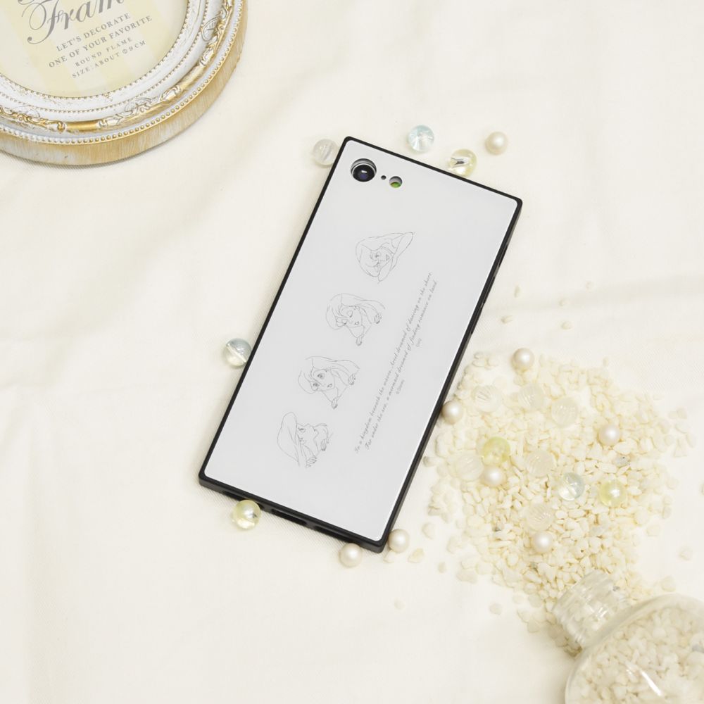 アリエル iPhone 7/8/SE(第2世代)/SE(第3世代) 対応 スクエアガラスケース 表情 DNG-10B