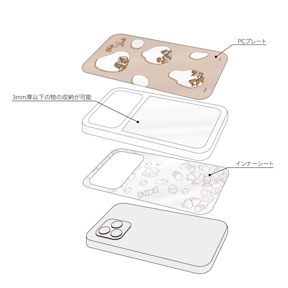 チップ＆デール SHOWCASE+ iPhone 12 / 12 Pro / 13 / 13 Pro / 14 / 14 Pro (6.1インチ) 対応 ケース DNG-27CD