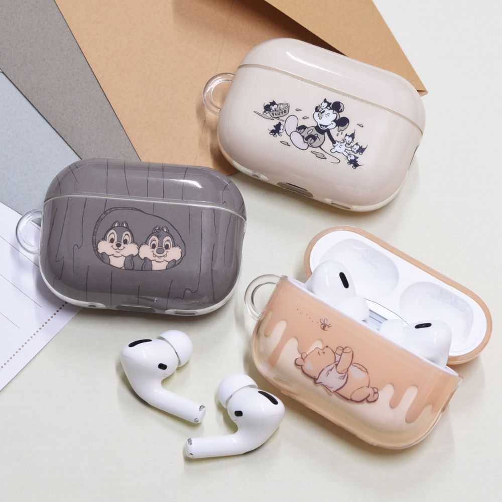 くまのプーさん AirPods Pro/AirPods Pro(第2世代) 対応 ソフトケース DNG-61PO