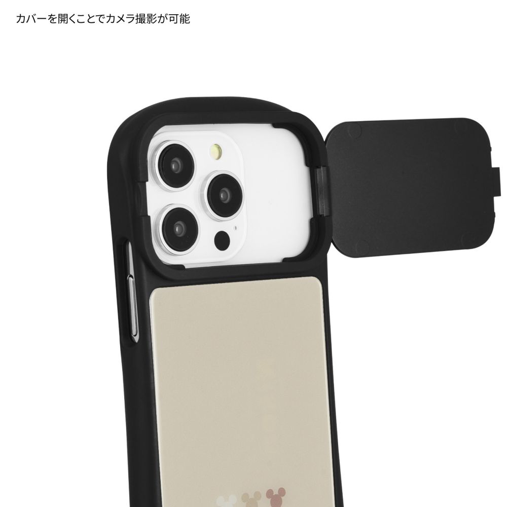 ミッキーマウス ワンポイント iPhone 12 / 12 Pro / 13 / 13 Pro / 14 / 14 Pro 対応 ハイブリッドガラスケース DNG-69A