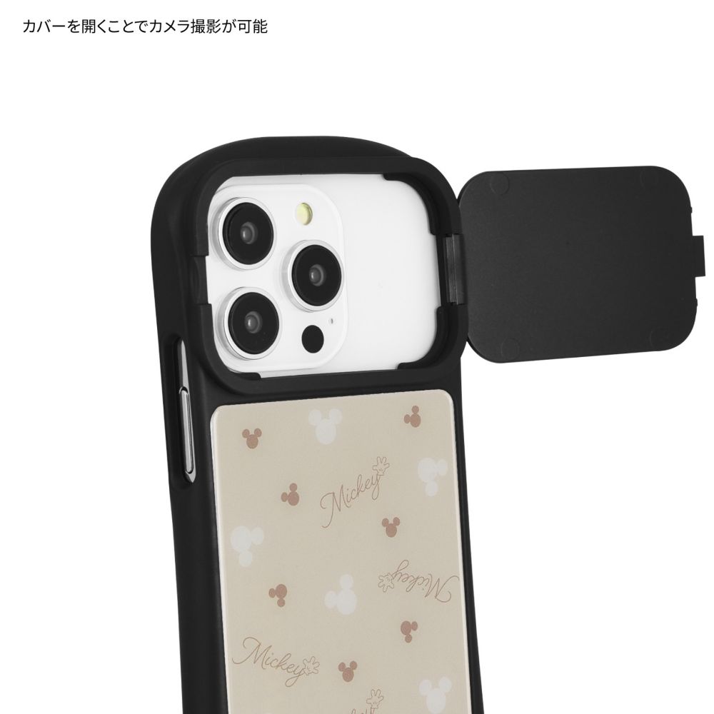 ミッキーマウス 総柄 iPhone 12 / 12 Pro / 13 / 13 Pro / 14 / 14 Pro 対応 ハイブリッドガラスケース DNG-69B