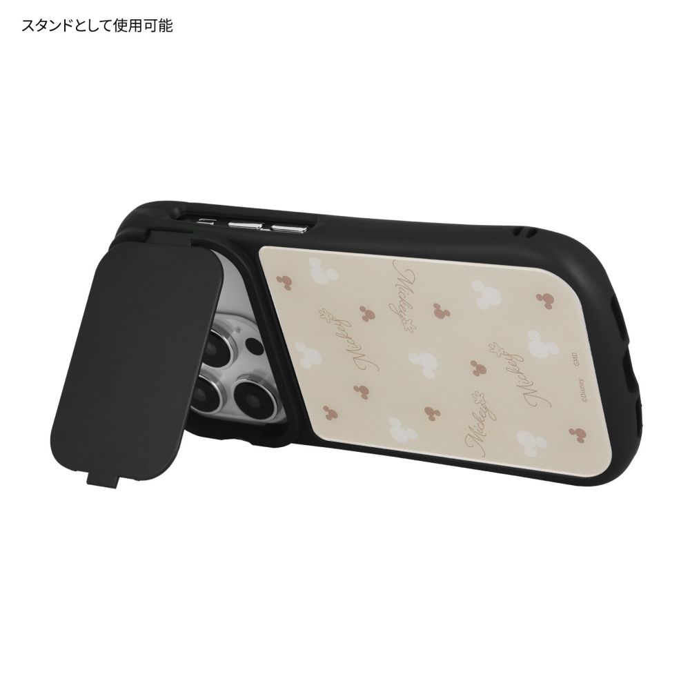 ミッキーマウス 総柄 iPhone 12 / 12 Pro / 13 / 13 Pro / 14 / 14 Pro 対応 ハイブリッドガラスケース DNG-69B