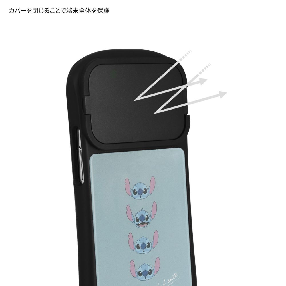 スティッチ フェイス iPhone 12 / 12 Pro / 13 / 13 Pro / 14 / 14 Pro 対応 ハイブリッドガラスケース DNG-82A
