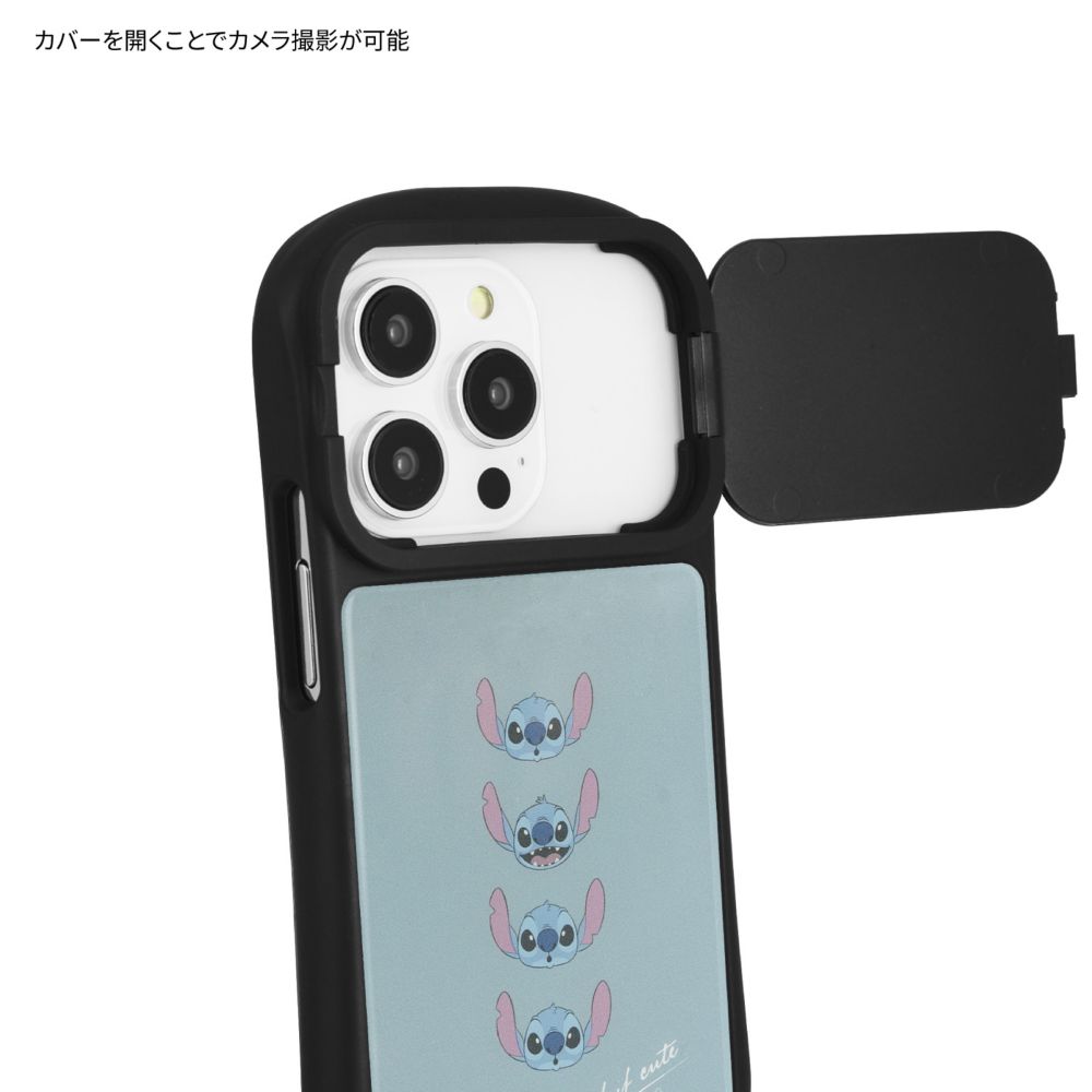 スティッチ フェイス iPhone 12 / 12 Pro / 13 / 13 Pro / 14 / 14 Pro 対応 ハイブリッドガラスケース DNG-82A