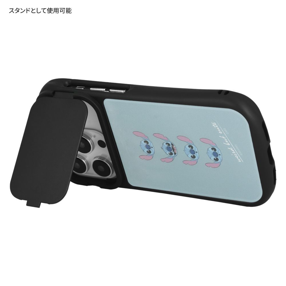 スティッチ フェイス iPhone 12 / 12 Pro / 13 / 13 Pro / 14 / 14 Pro 対応 ハイブリッドガラスケース DNG-82A