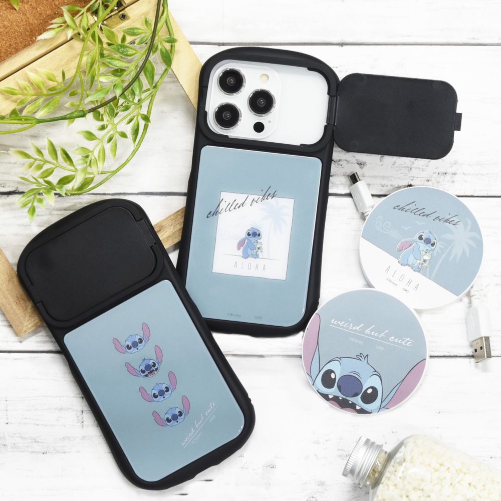 スティッチ アロハ iPhone 12 / 12 Pro / 13 / 13 Pro / 14 / 14 Pro 対応 ハイブリッドガラスケース DNG-82B