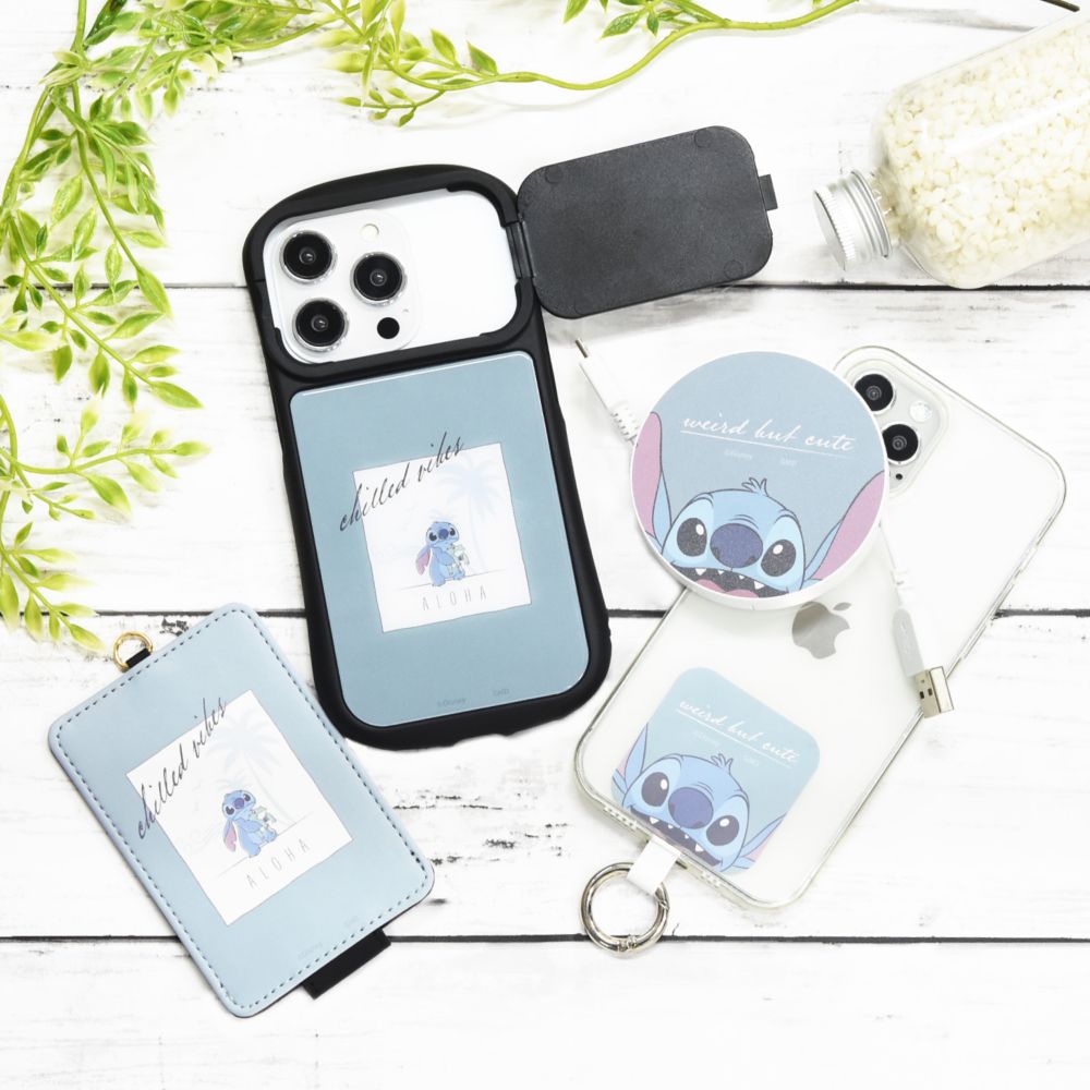 スティッチ アロハ iPhone 12 / 12 Pro / 13 / 13 Pro / 14 / 14 Pro 対応 ハイブリッドガラスケース DNG-82B