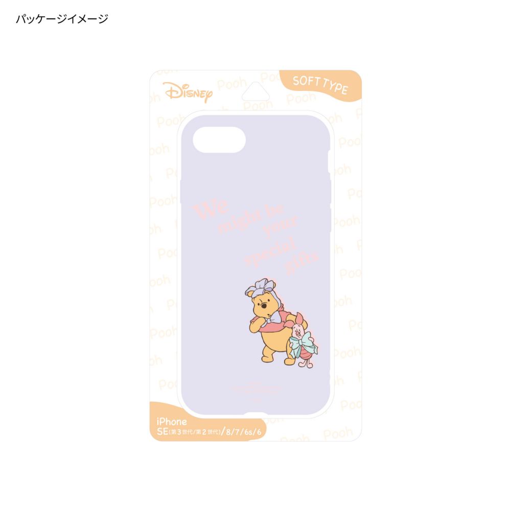 くまのプーさん リボン iPhone 6/6s/7/8/SE(第2世代)/SE(第3世代) (4.7インチ) 対応 ソフトケース DNG-95A