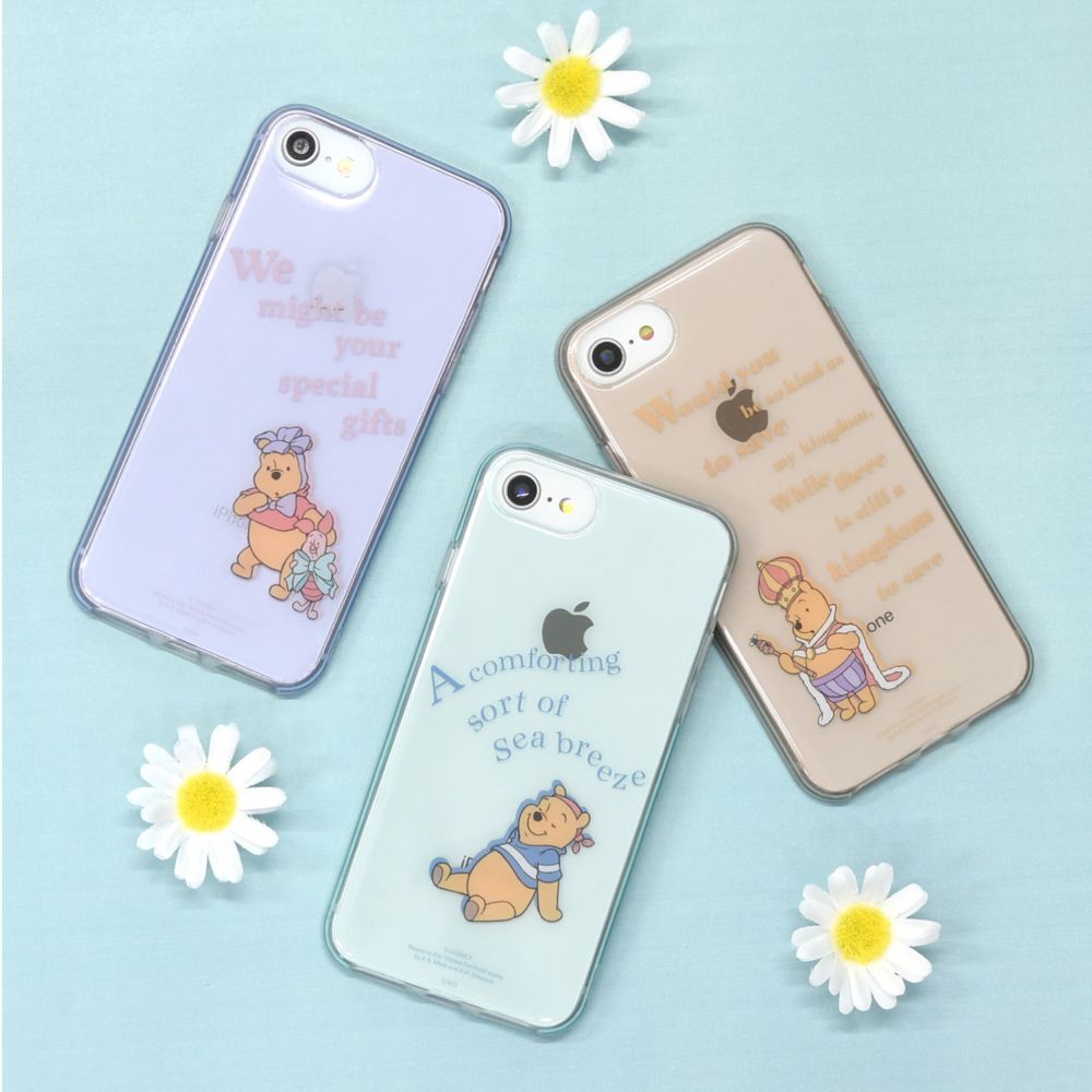 くまのプーさん おうさま iPhone 6/6s/7/8/SE(第2世代)/SE(第3世代) (4.7インチ) 対応 ソフトケース DNG-95C