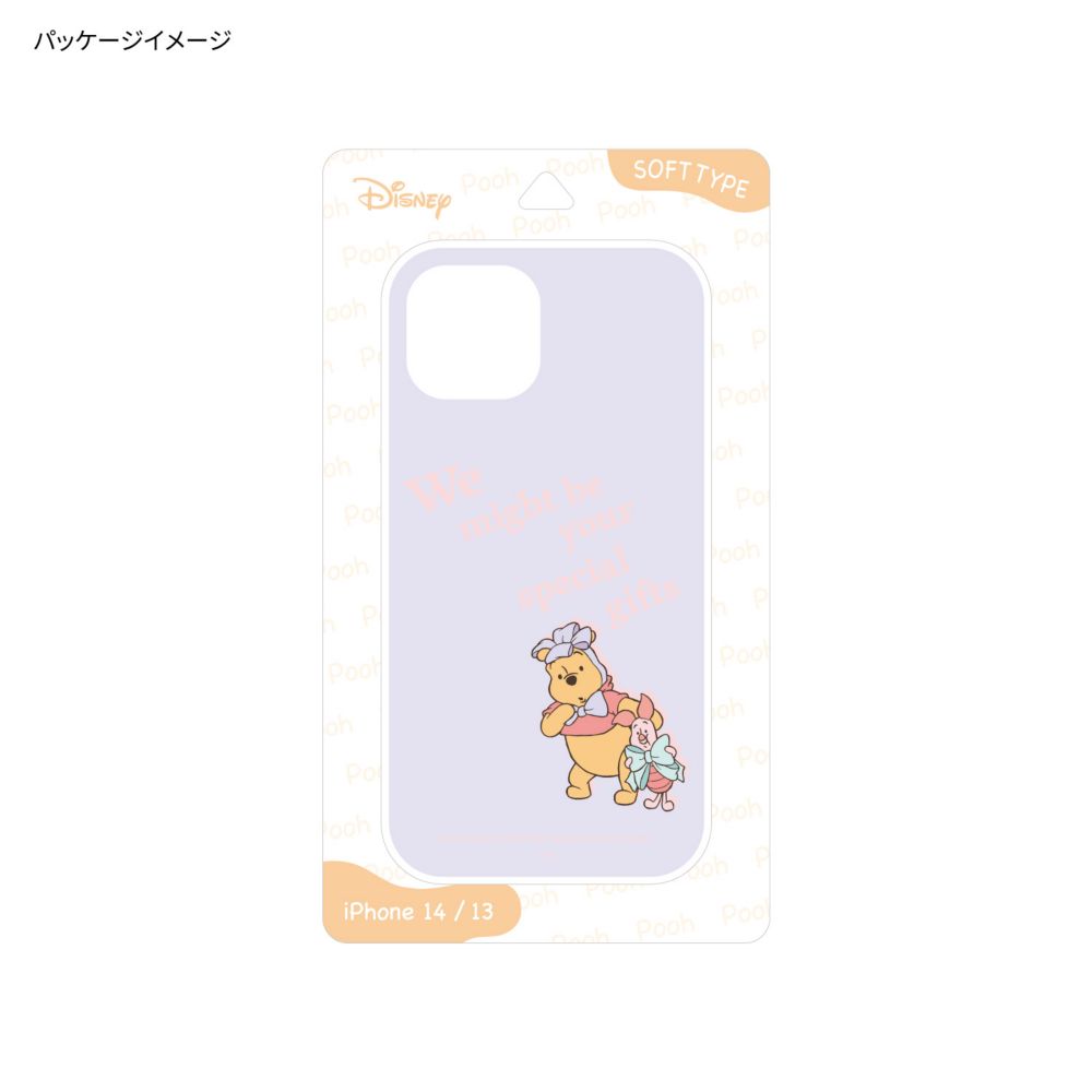 くまのプーさん リボン iPhone 13 / 14 (6.1インチ) 対応 ソフトケース DNG-96A