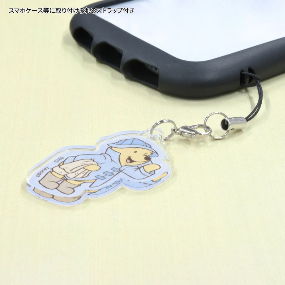 プーさん モバイルアクリルストラップ レインコート DNG-111K