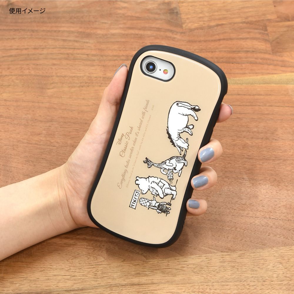 くまのプーさん せいれつ iPhone SE (第3世代/第2世代) / 8 / 7 / 6s / 6 (4.7インチ) 対応 ハイブリッドガラスケース DNG-117A