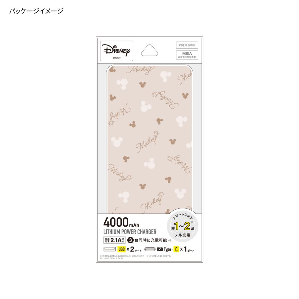 ミッキーマウス リチウムイオンポリマー充電器 DNG-127MK