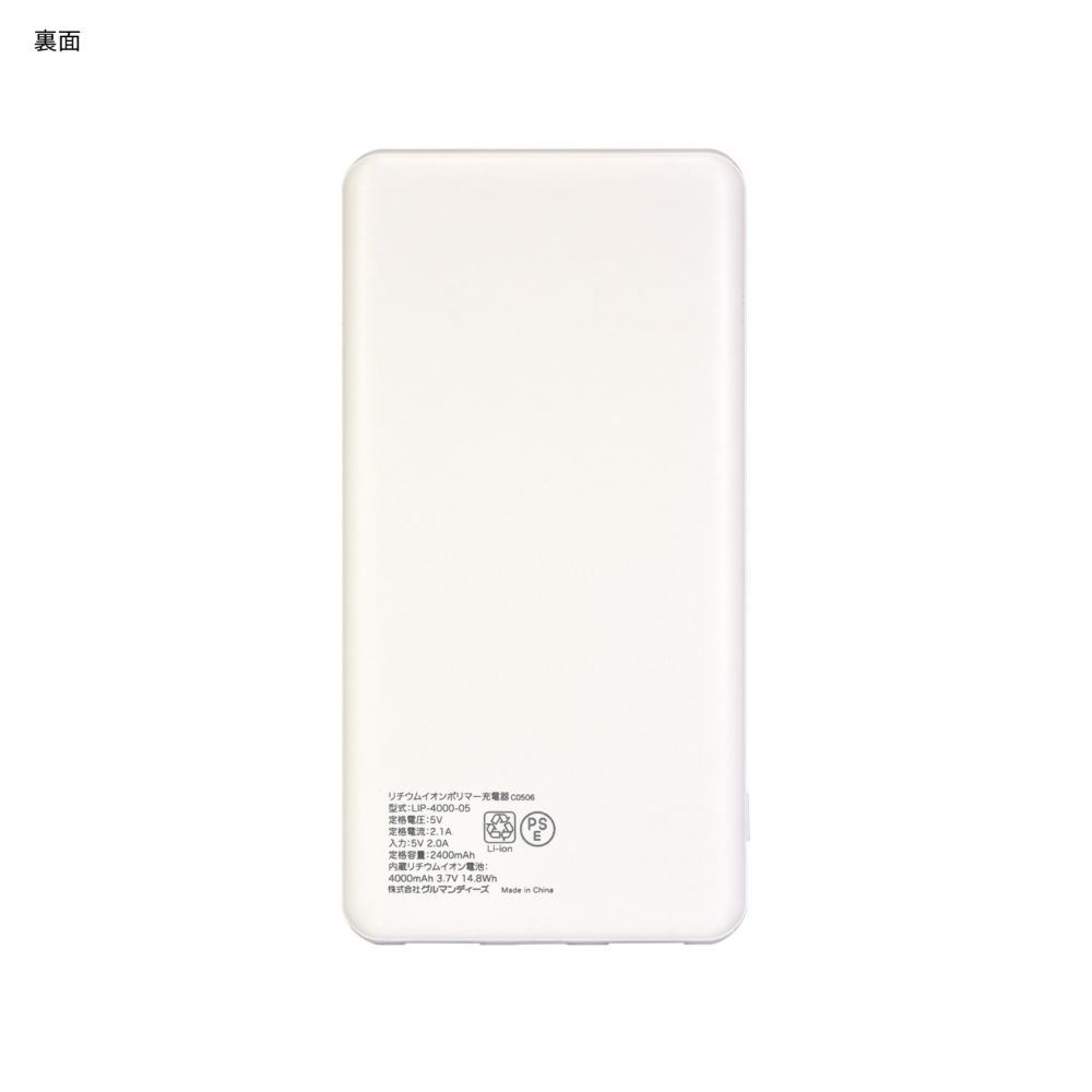 ティンカー・ベル USB / USB Type-C 4000mAh リチウムイオンポリマー 充電器 2.1A DNG-127TB