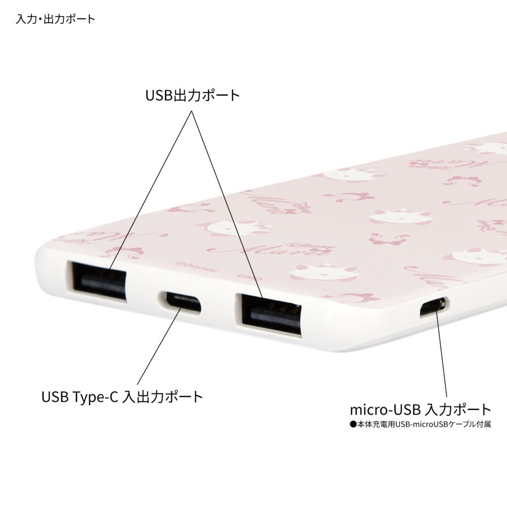 マリー USB / USB Type-C 4000mAh リチウムイオンポリマー 充電器 2.1A DNG-127MR