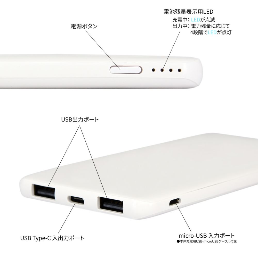 アリス USB / USB Type-C 4000mAh リチウムイオンポリマー 充電器 2.1A DNG-136AC