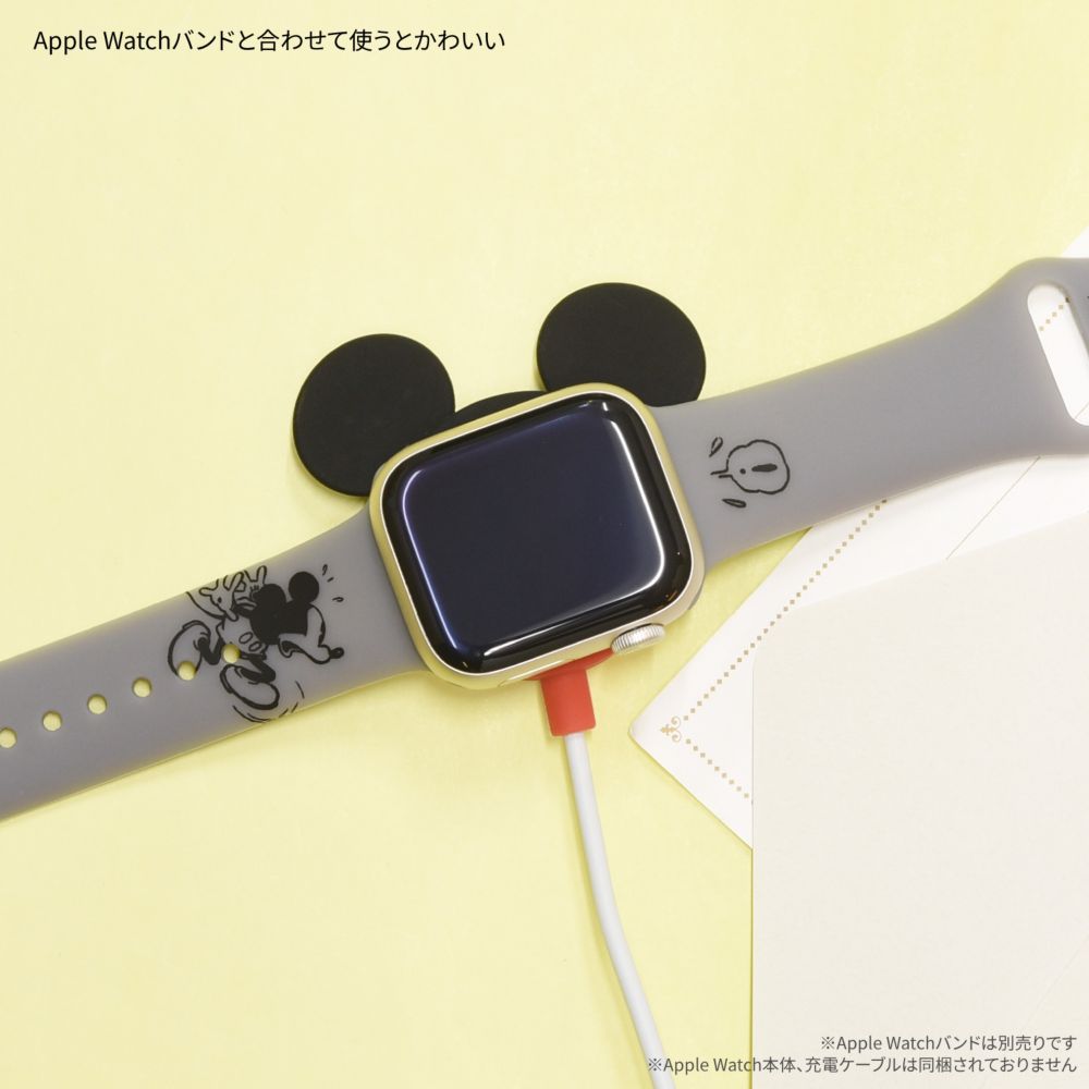 ミッキーマウス Apple Watch 純正充電ケーブル 対応 シリコンカバー DNG-147MK