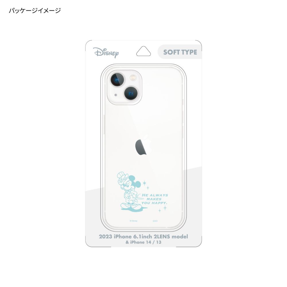 ミッキーマウス iPhone15 / 14 / 13 対応 ソフトケース DNG-148MK