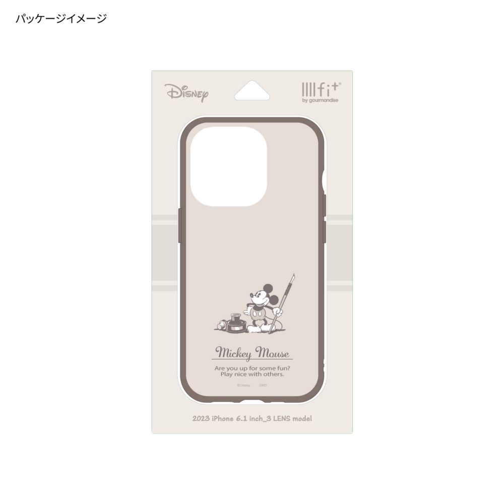 ミッキーマウス IIIIfit(イーフィット) iPhone15 Pro 対応 ケース DNG-151MK