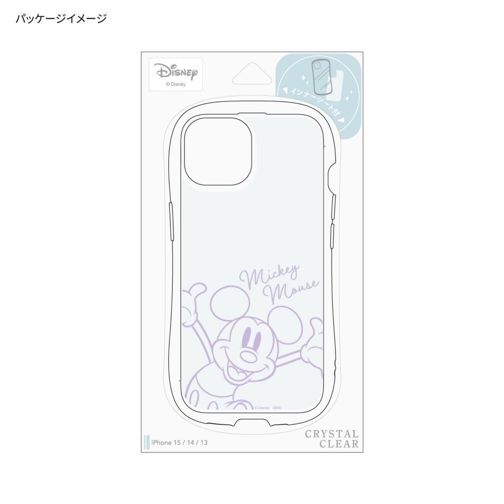 ミッキーマウス iPhone 15 / 14 / 13 対応 クリスタルクリアケース DNG-182MK