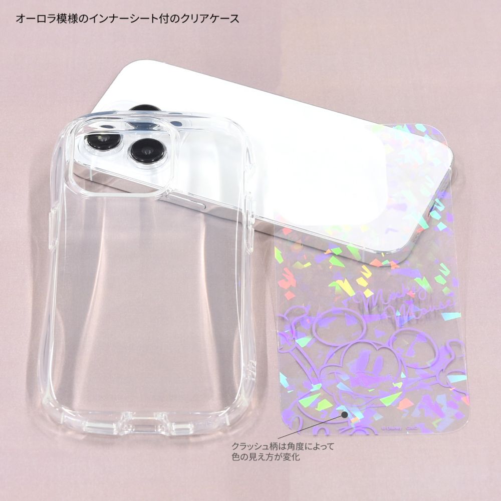 ミッキーマウス iPhone 15 Pro 対応 クリスタルクリアケース DNG-183MK