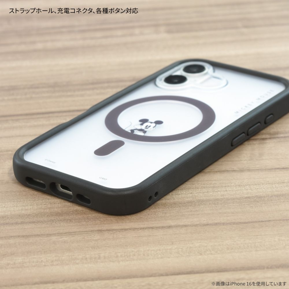ミッキーマウス iPhone16 Pro MagSafe 対応 プランプフレームケース DNG-207MK