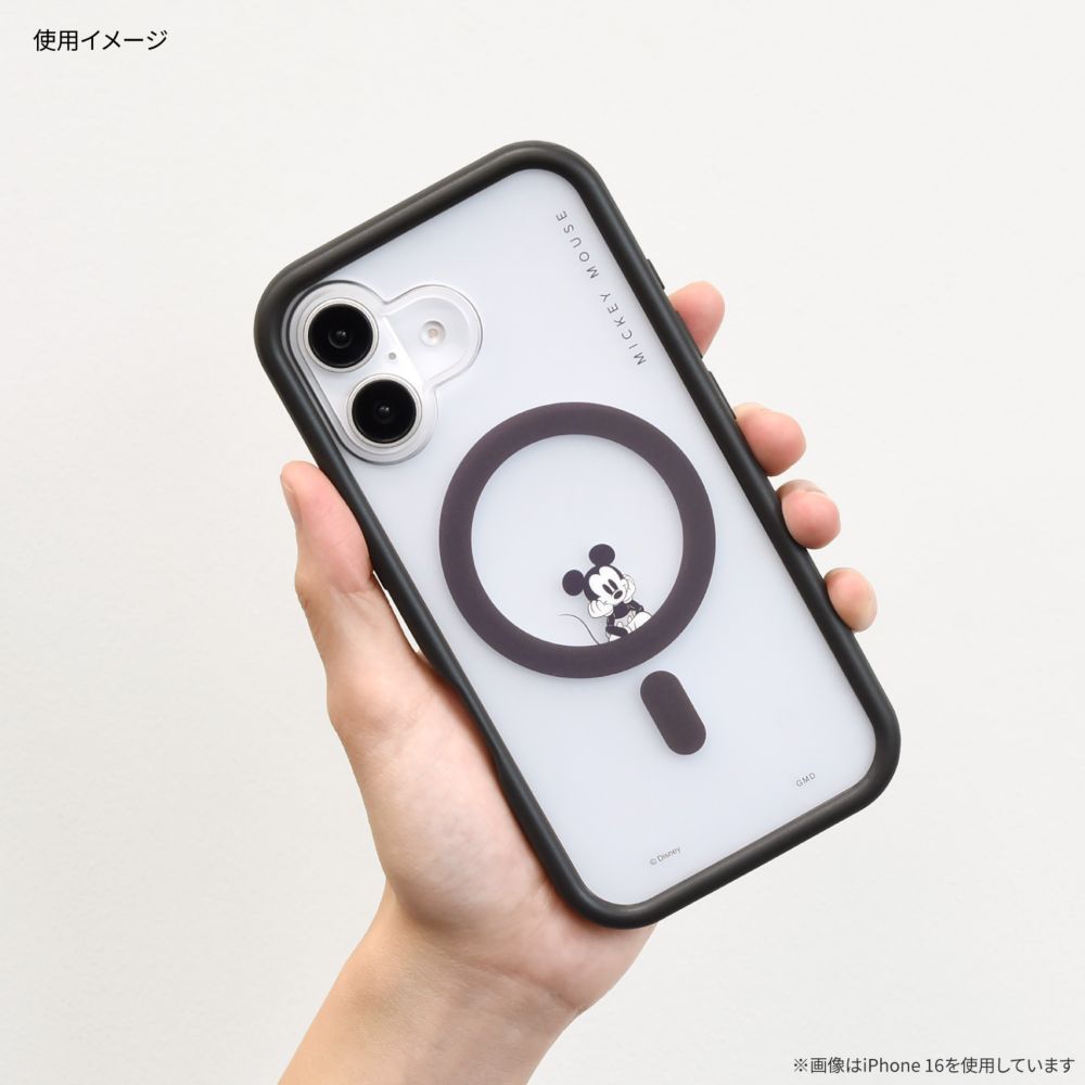 ミッキーマウス iPhone16 Pro MagSafe 対応 プランプフレームケース DNG-207MK
