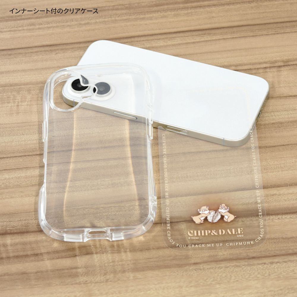 チップ＆デール iPhone16 対応 クリスタルクリアケース DNG-208CD