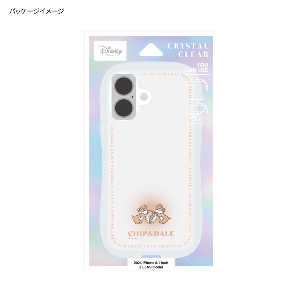 チップ＆デール iPhone16 対応 クリスタルクリアケース DNG-208CD