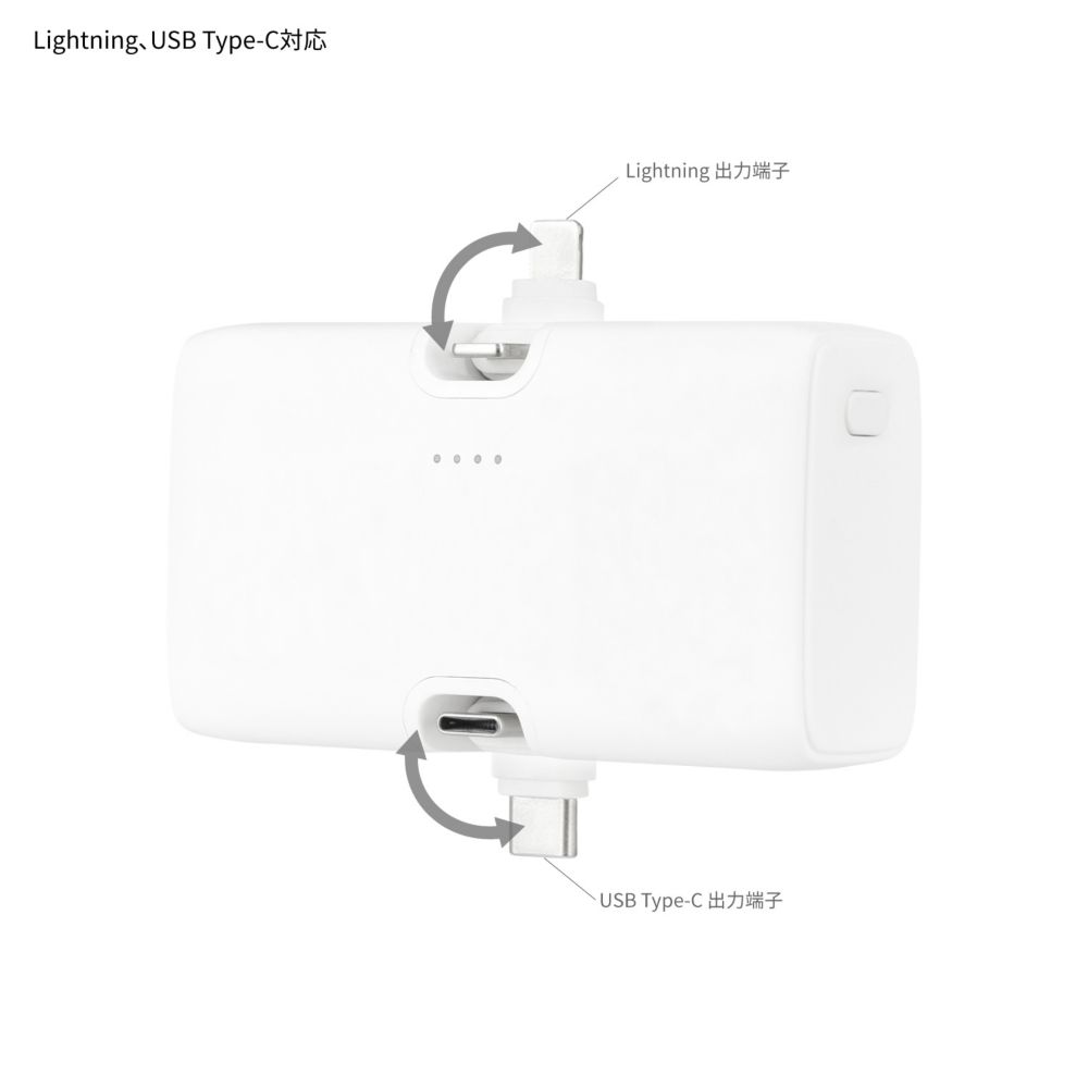 スティッチ Lightning / Type-C コネクタ付き リチウムイオン充電器 4000mAh DNG-219ST